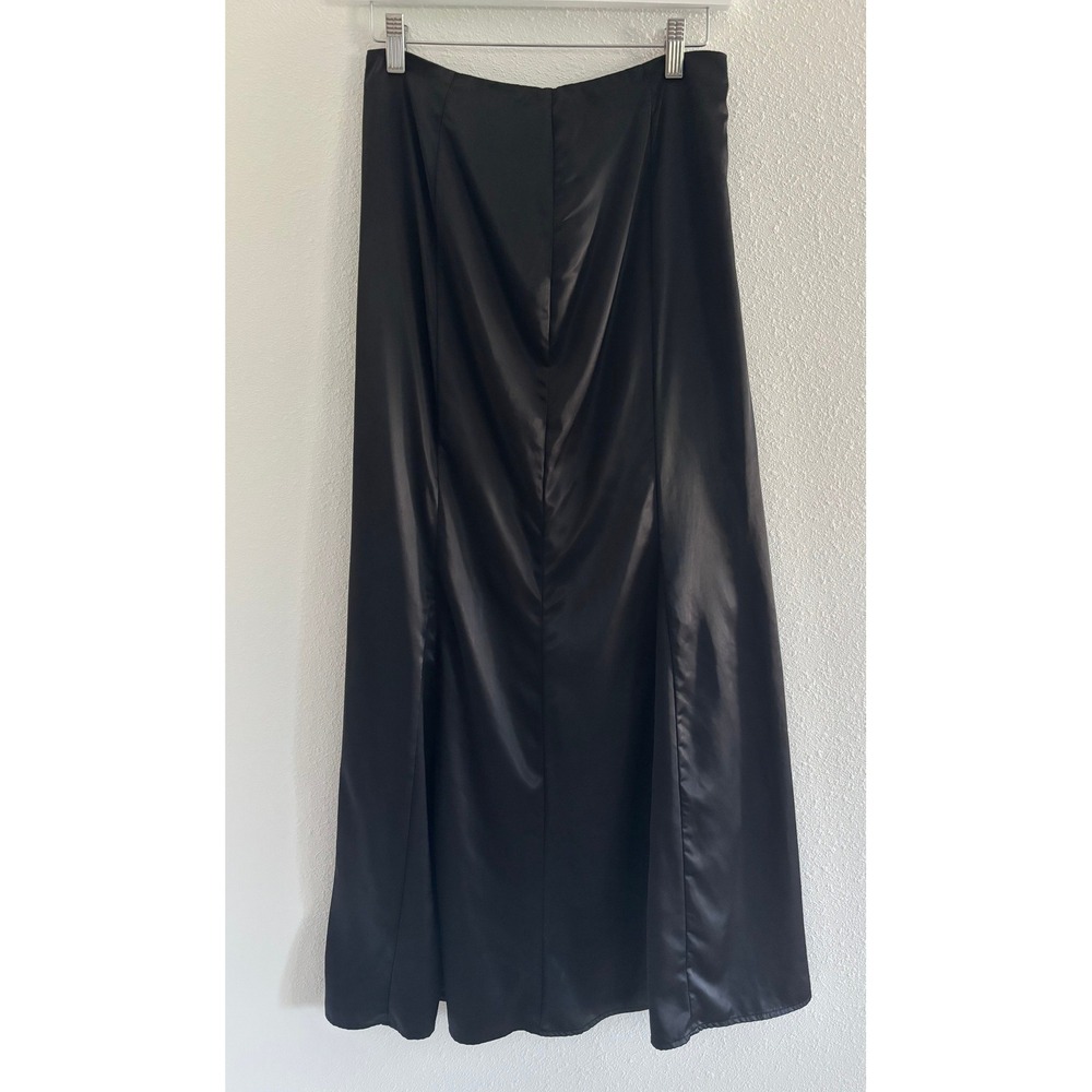 Divided Satin Maxi Skirt Womens 4 Black Whimsigoth Grunge Rock Event Party